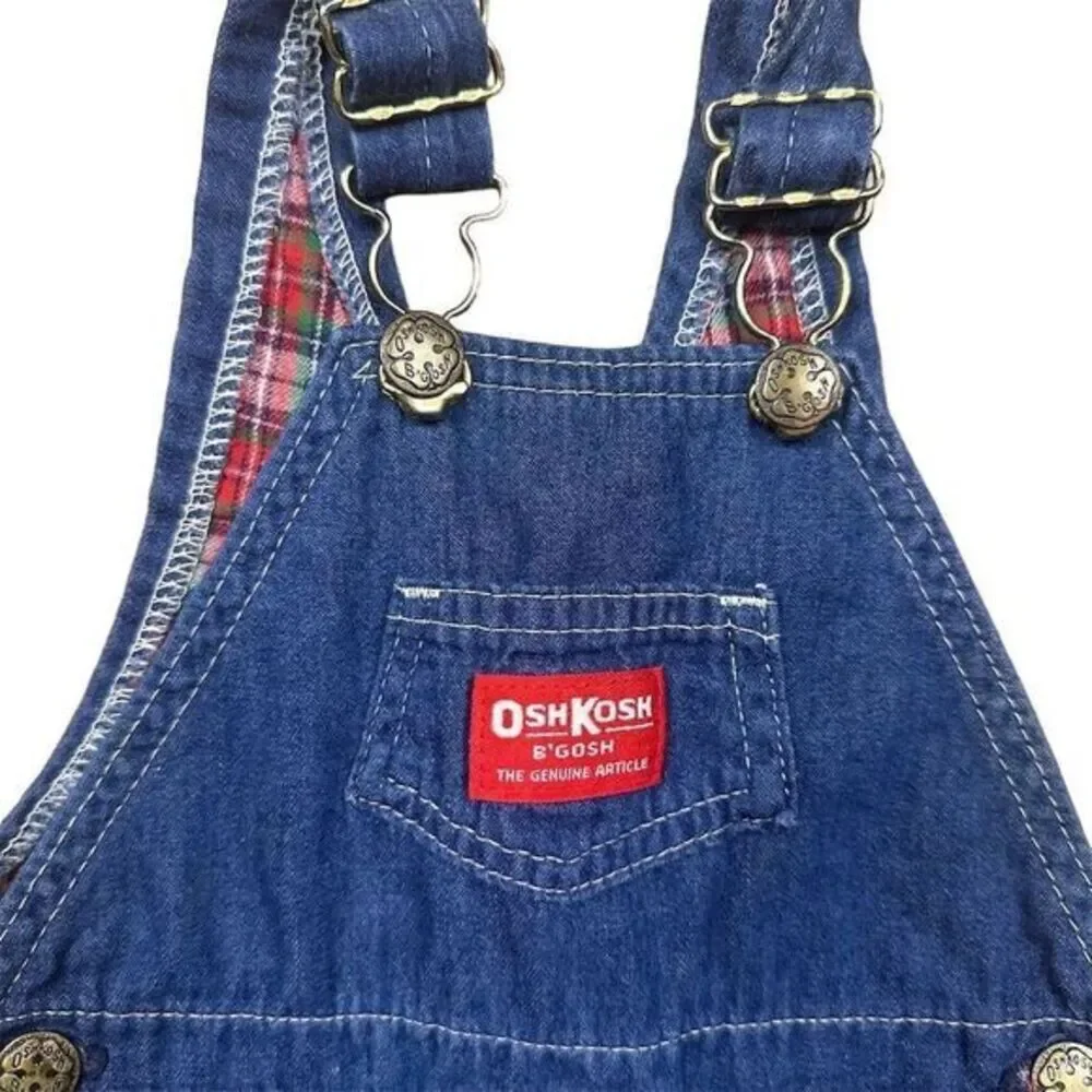 Vintage OshKosh B'gosh Vestbak Baby Overalls 12 Months Blue Unisex